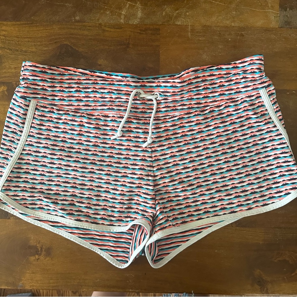 Athleta Striped Women's Board‎ Swim Shorts with liner ladies Large